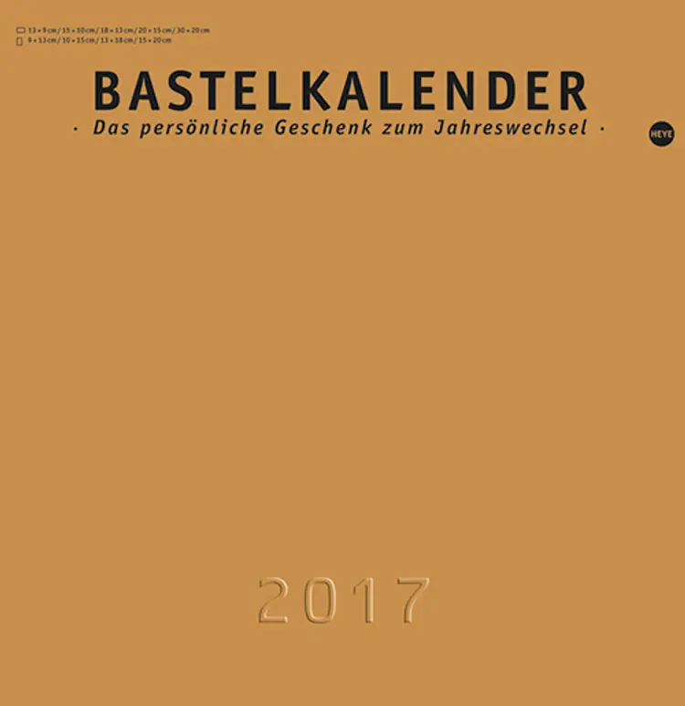 Bastelkalender 17 gold groß 2017
