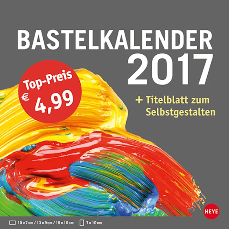 Bastelkalender klein anthrazit 2017