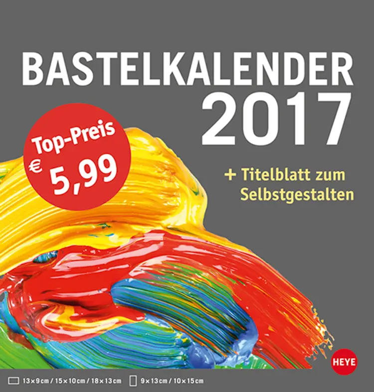 Bastelkalender mittel anthrazit 2017