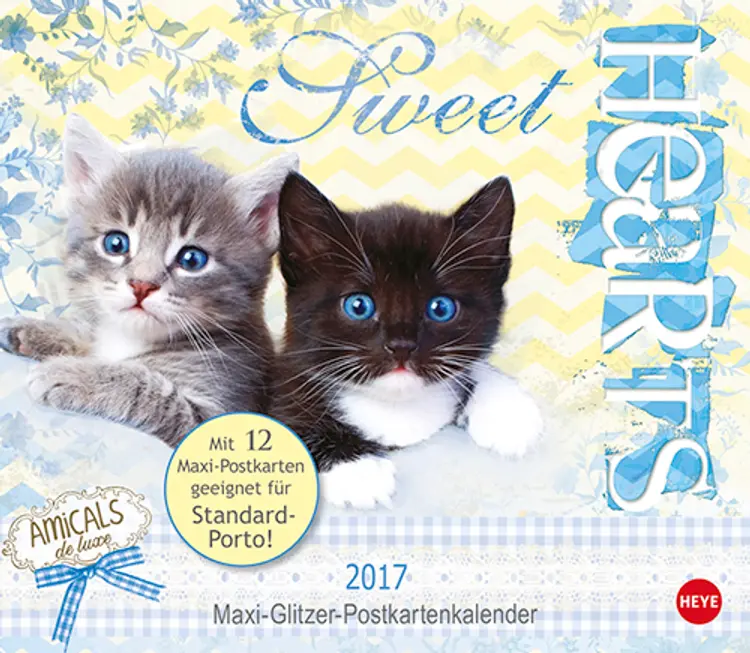 Sweetheart Katzen Maxi Postkortkalender 2017