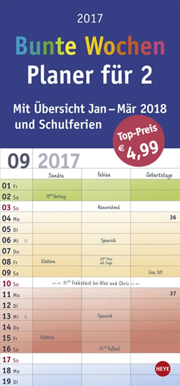 Planer für 2 Bunte Wochen 2017