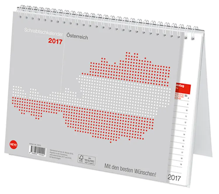 Schreibtischkalender Österreich lang groß 2017