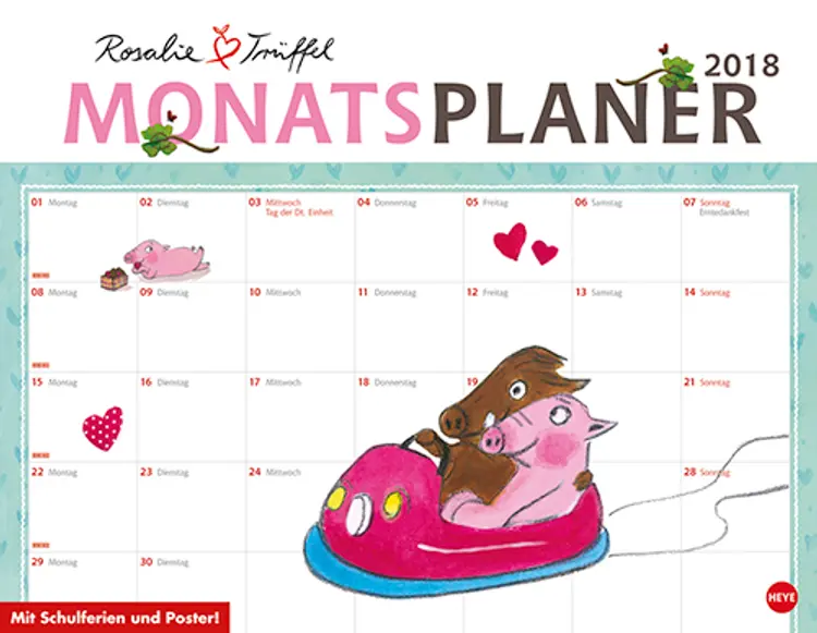 Rosalie & Trüffel Monatsplaner Kalender 2018