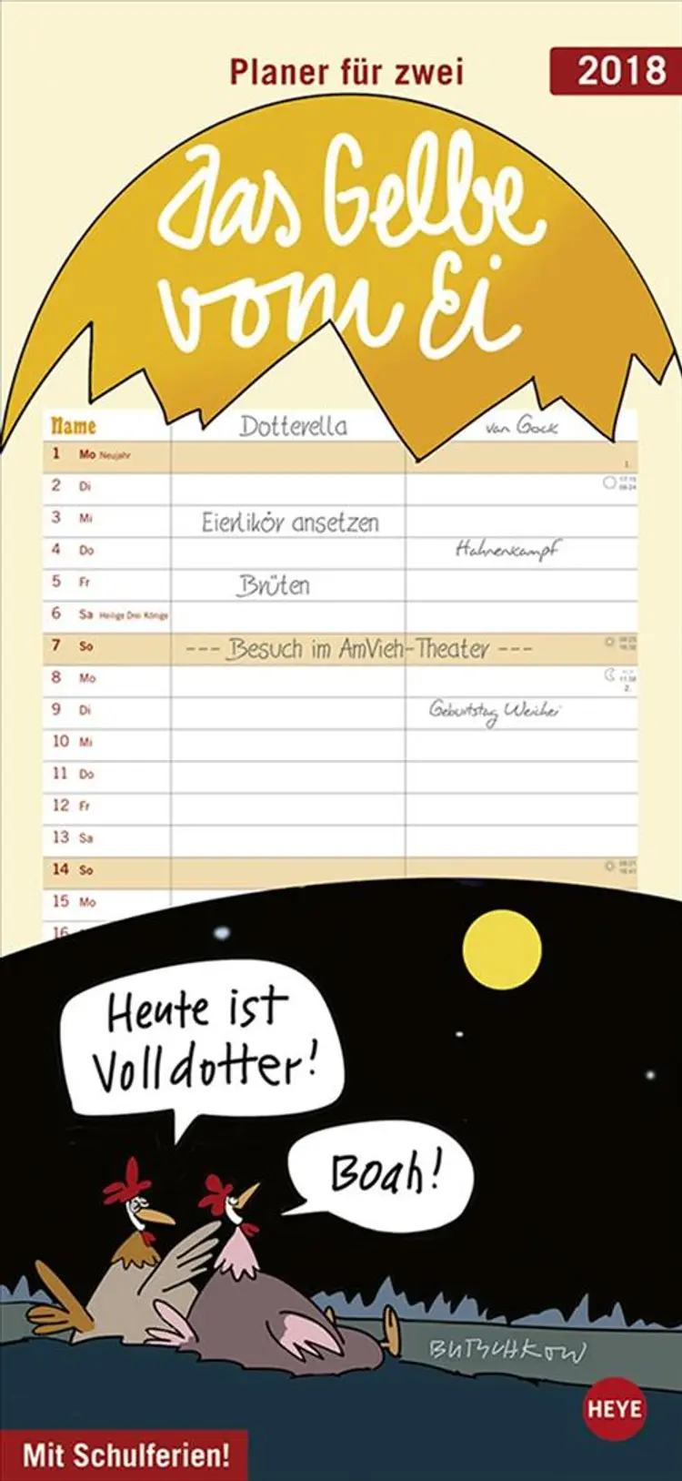 Butschkow Planer für 2 - Hühner Kalender 2018