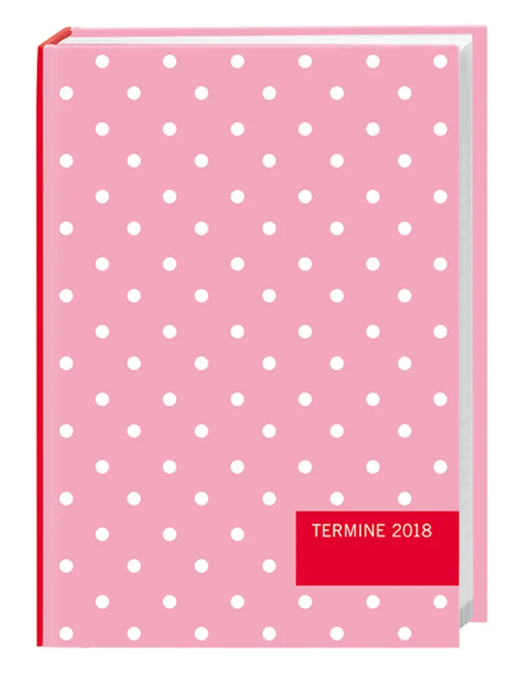 Kalenderbuch Punkte rosa 2018