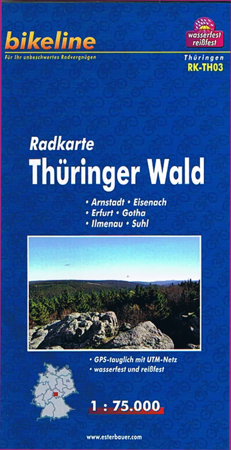 Radkarte Thüringer Wald af Esterbauer
