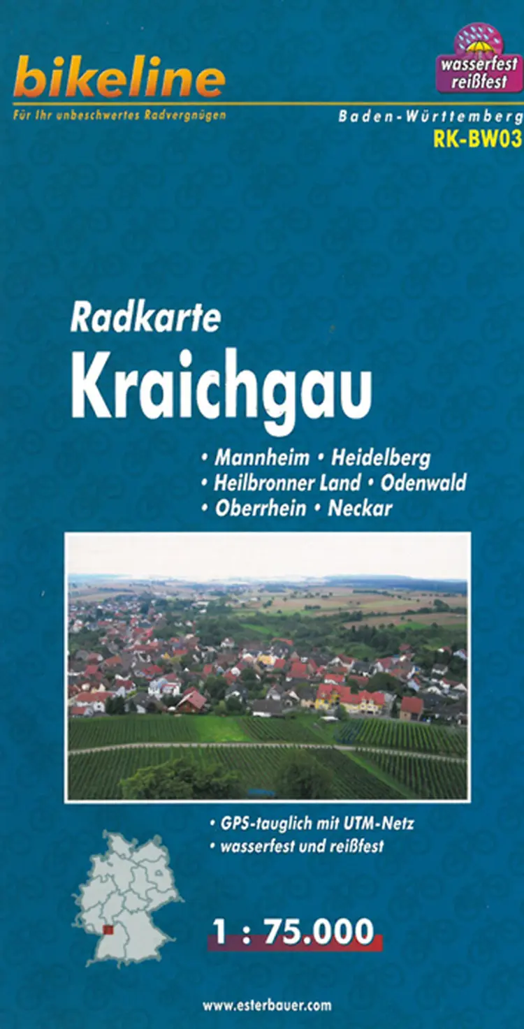 Kraichgau Radkarte af Esterbauer
