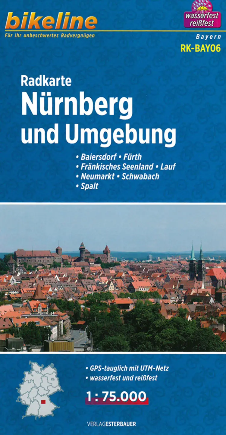 Nürnberg und Umgebung, Bikeline Radkarte - Esterbauer af Esterbauer