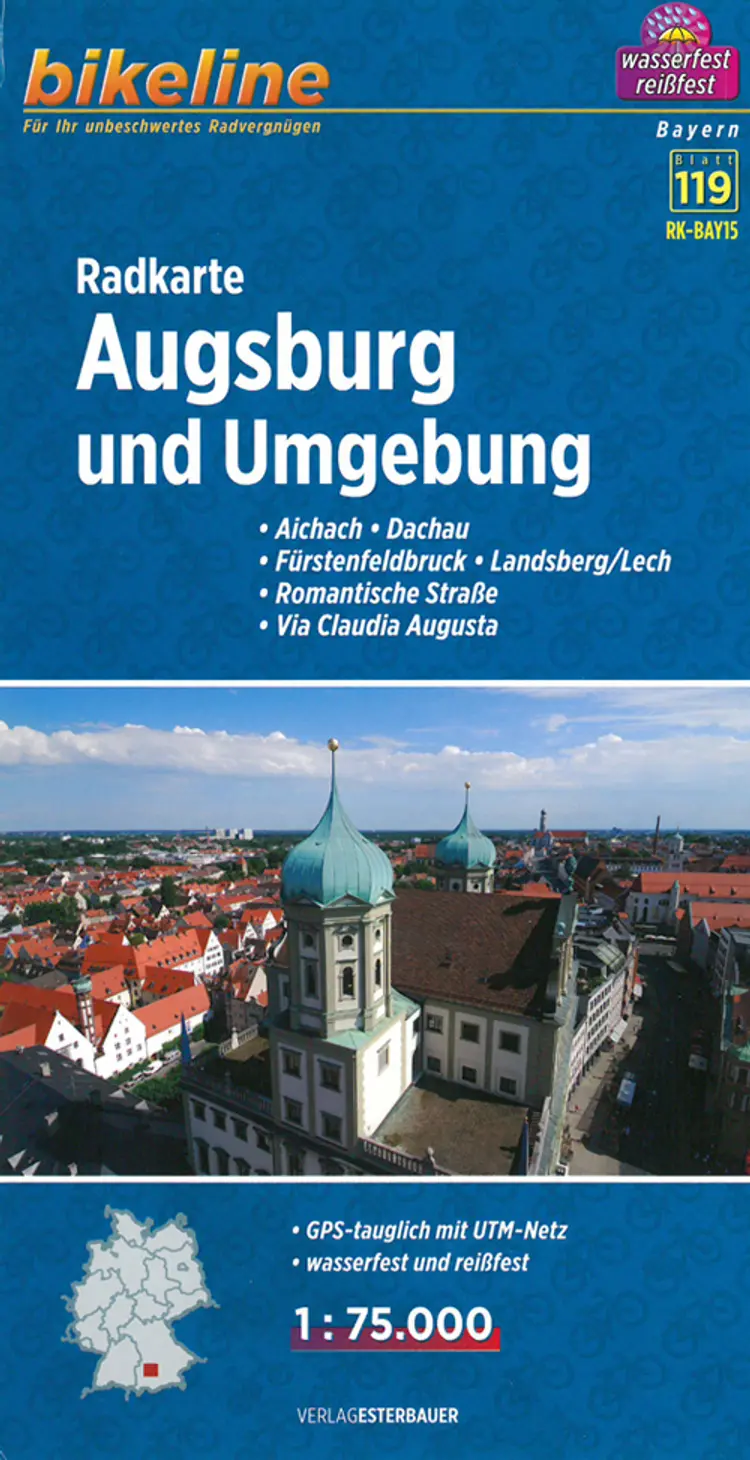 Augsburg und Umgebung: Aichach, Dachau, Fürstenfeldbruck, Landsberg/Lech, Romantische Strasse, Via Claudia Augusta - Esterbauer af Esterbauer