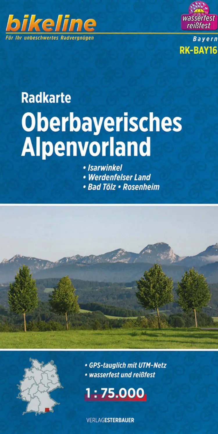 Oberbayerisches Alpenvorland, Bikeline Radkarte af Esterbauer
