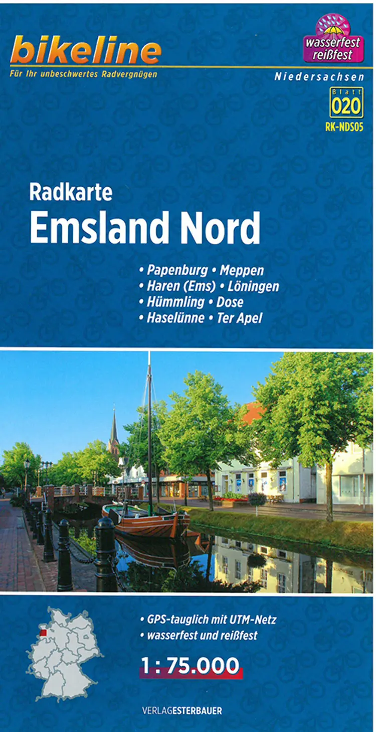 Radkarte Emsland Nord: Papenburg, Meppen, Haren, Lönningen, Hümmling, Dose, Haselünne, Ter Apel - Esterbauer af Esterbauer