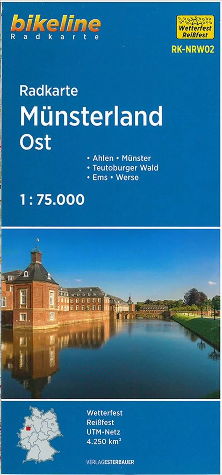 Radkarte Münsterland Ost: Ahlen, Münster, Teutoburger Wald, Ems, Werse - Esterbauer af Esterbauer