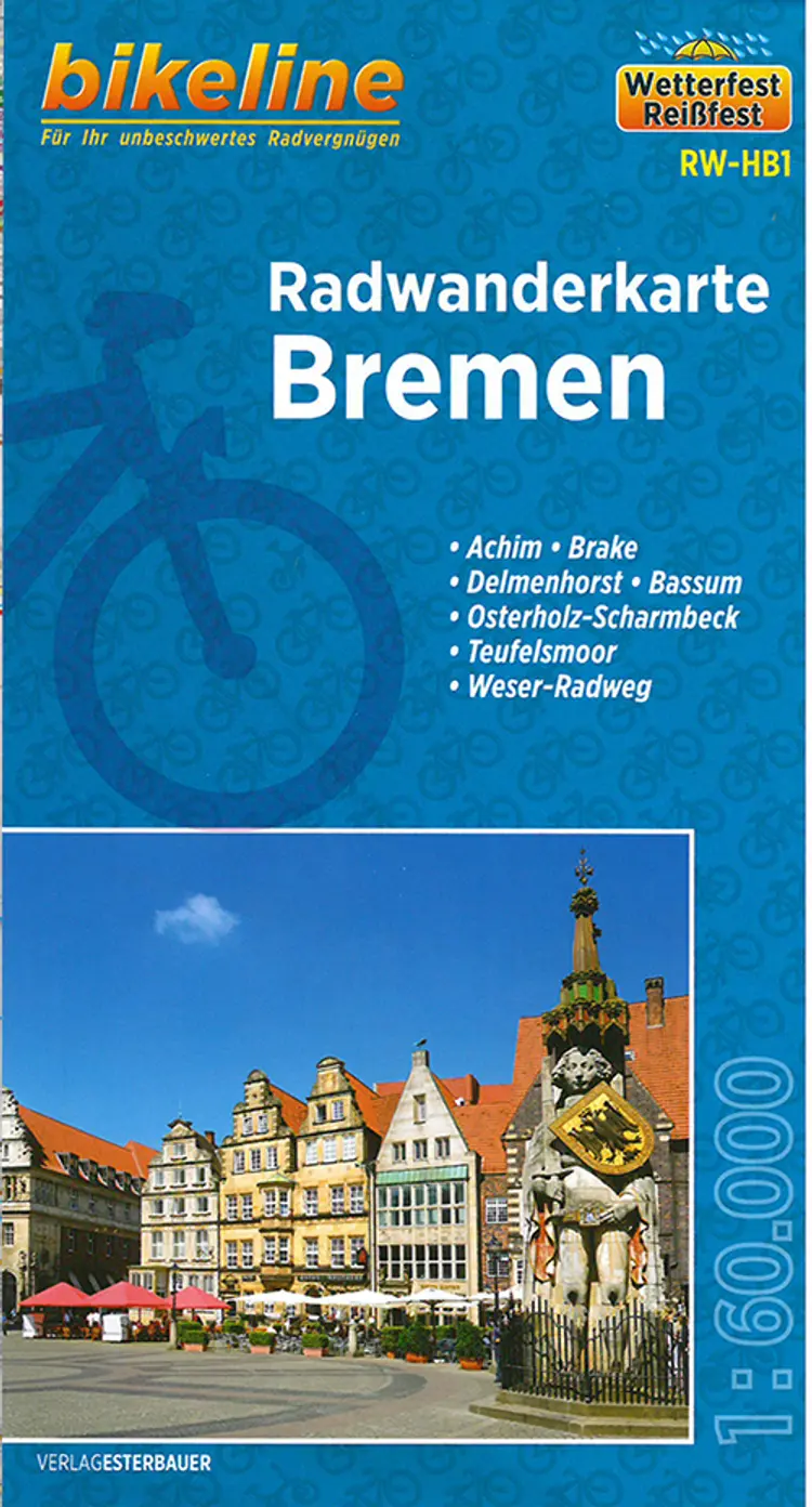 Radwanderkarte Bremen: Achim, Brake, Delmenhorst Bassum, Osterholz-Scharmbeck, Teufelsmoor, Weser-Radweg - Esterbauer af Esterbauer