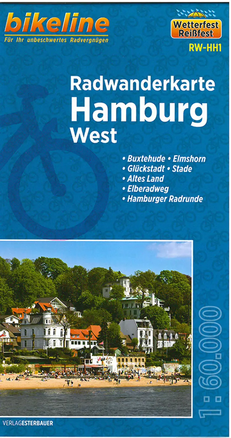Radwanderkarte Hamburg West: Buxtehude, Elmshorn, Glückstadt, Stade, Altes Land, Elberadweg, Hamburger Radrunde af Esterbauer