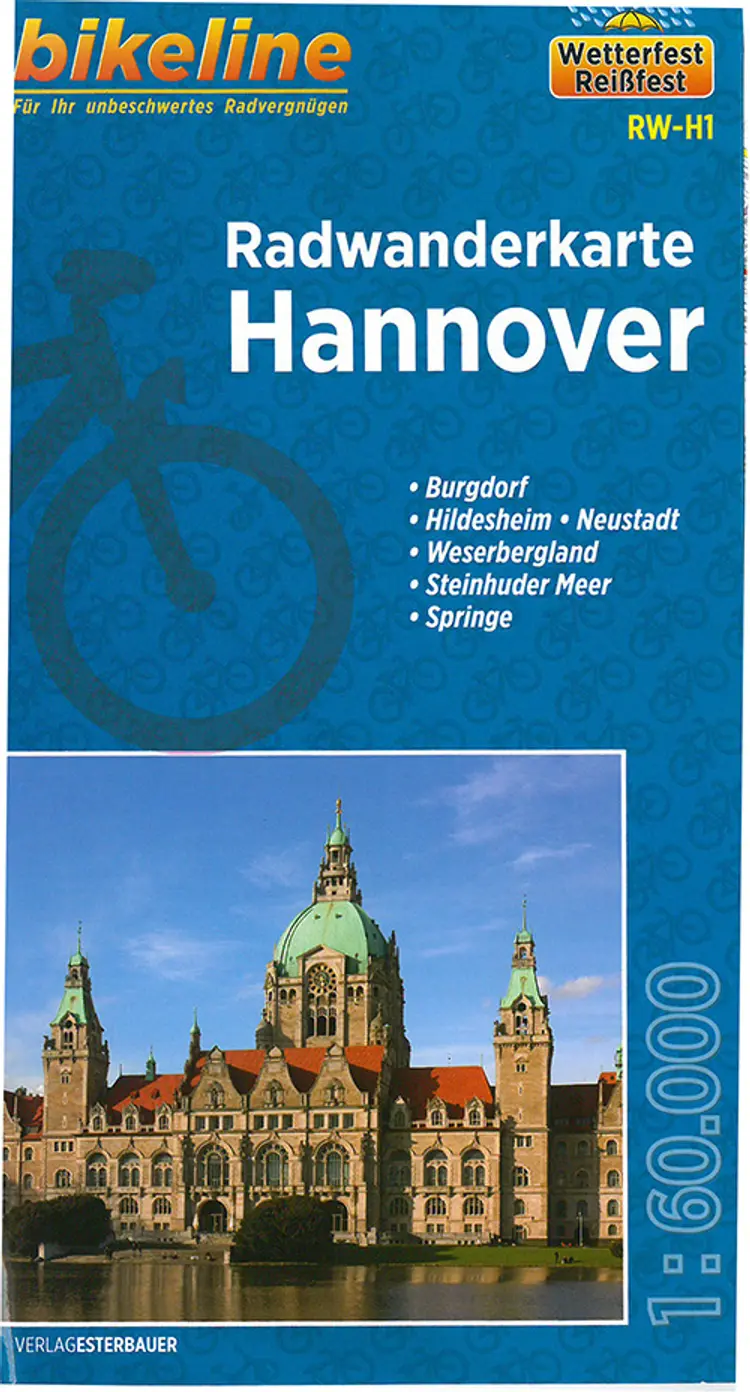 Hannover Radwanderkarte: Burgdorf, Hildesheim, Neustadt, Weserbergland, Steinhuder Meer, Springe - Esterbauer af Esterbauer