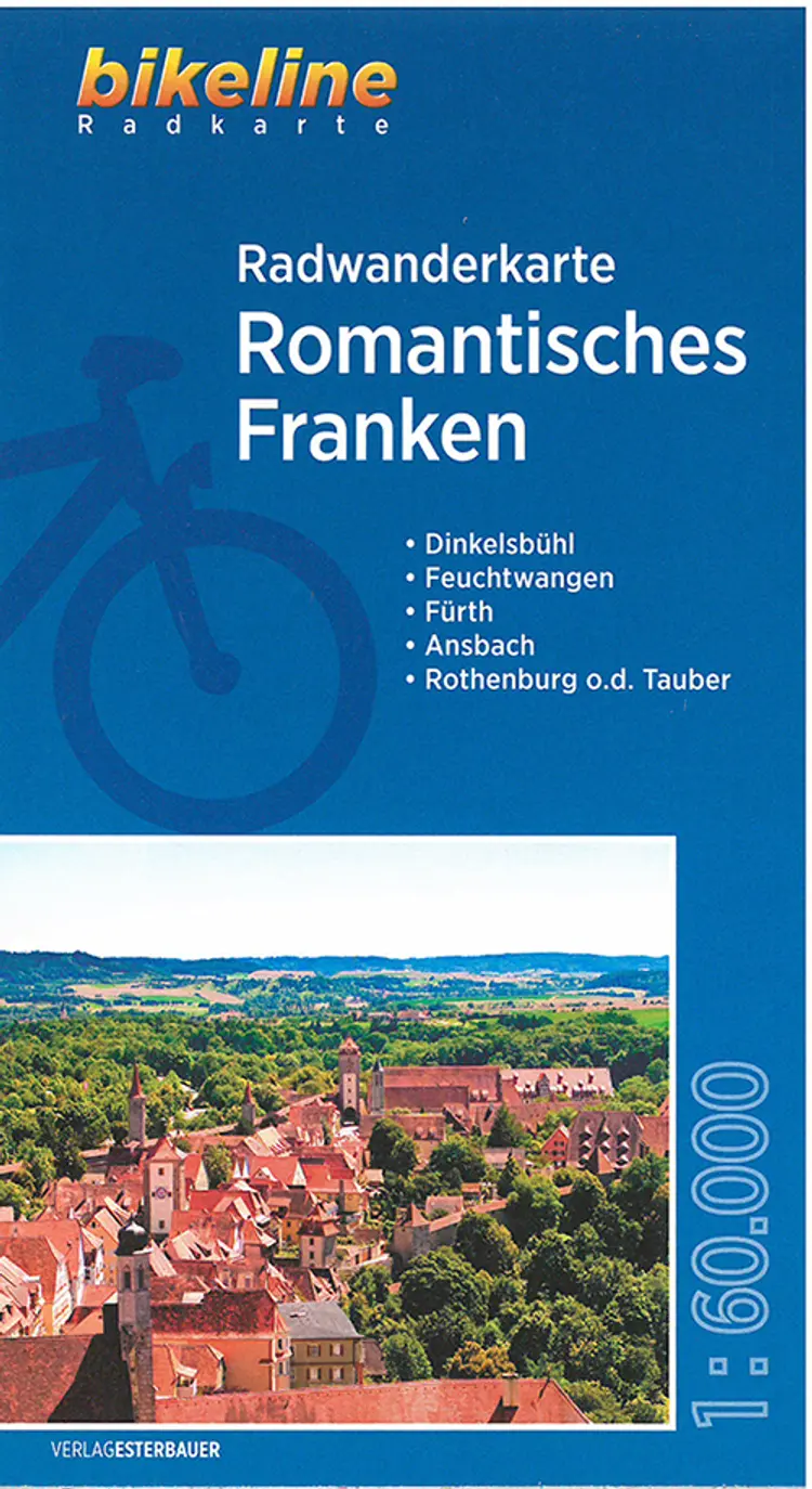 Radwanderkarte Romantisches Franken: Dinkelsbühl, Feuchtwangen, Fürth, Ansbach, Rothenburg ob der Tauber af Esterbauer