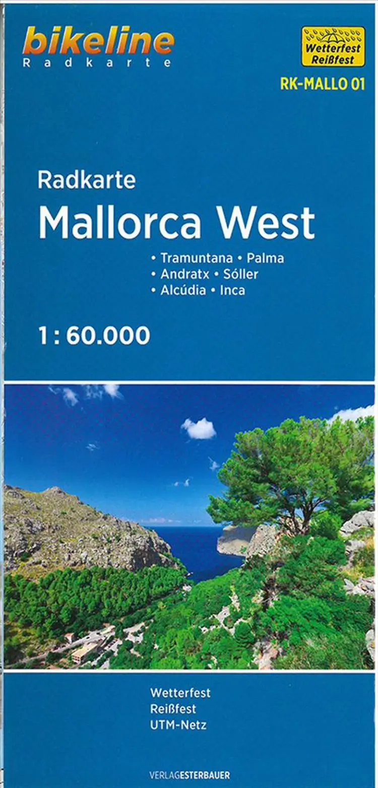 Radkarte Mallorca West: Tramuntana, Palma, Andratx, Sóller, Alcúdia, Inca af Esterbauer
