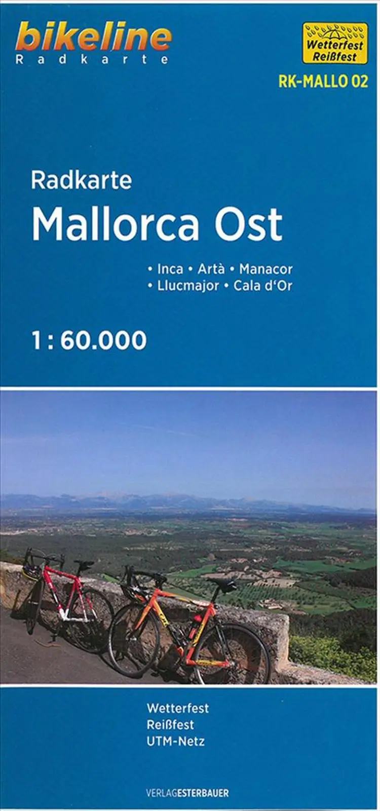 Radkarte Mallorca Ost: Inca, Artà, Manacor, Llucmajor, Cala d'Or af Esterbauer