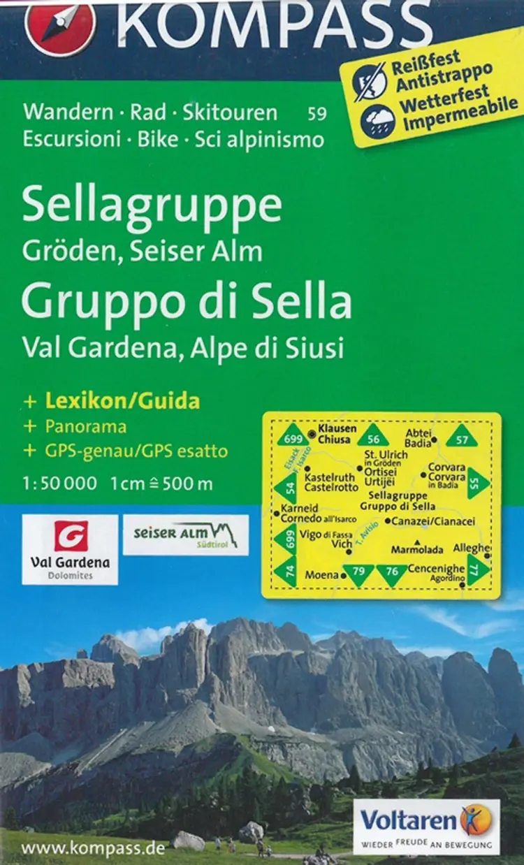 Sellagruppe - Gruppo di Sella: Val Gardena, Alpe di Siusi af Mair-Dumont/Kompass