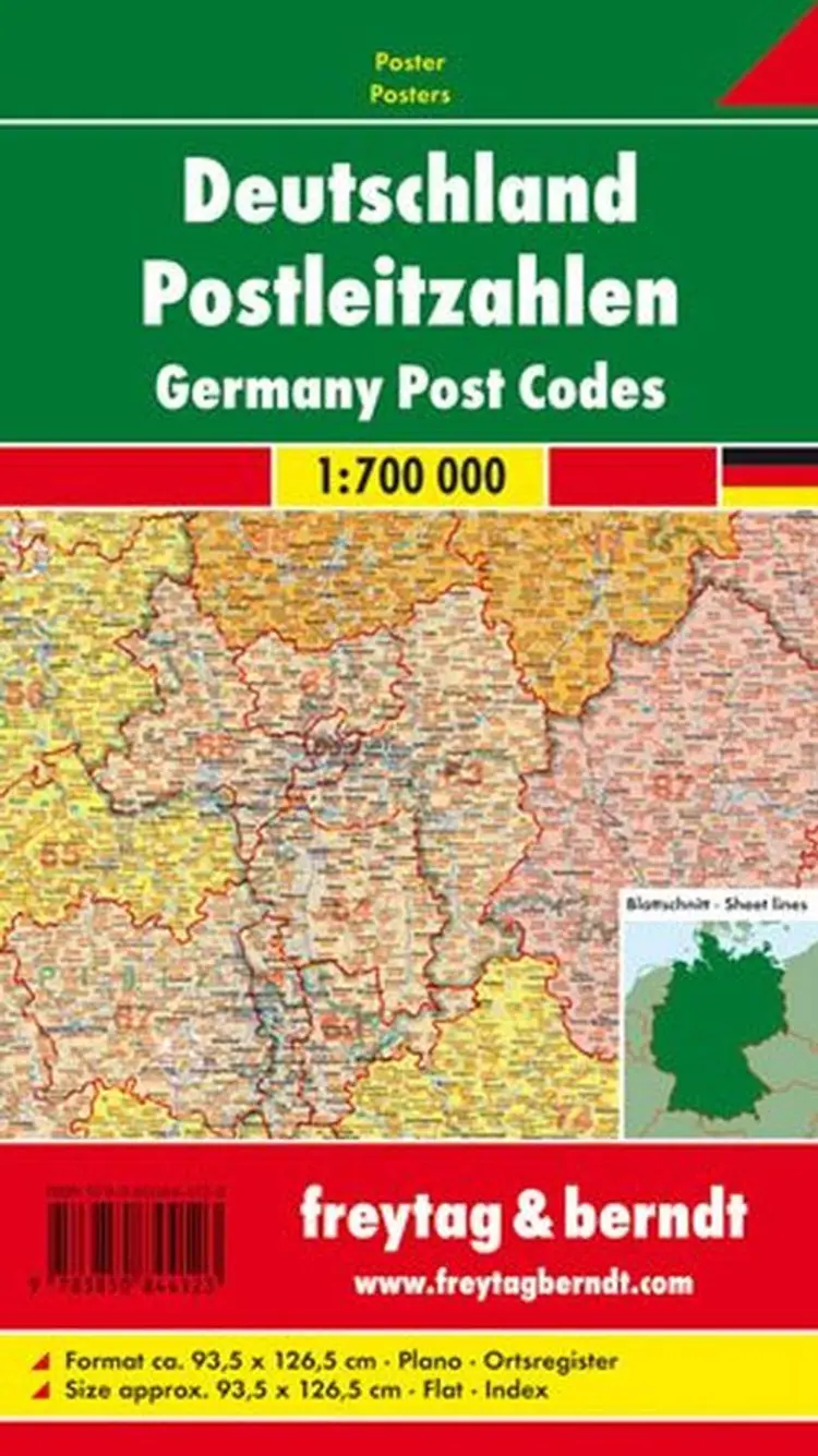 Deutschland Postleitzahlenkarte - Germany Post Codes af Freytag
