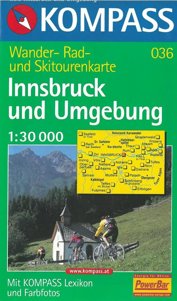 Innsbruck und Umgebung, Kompass Wanderkarte 036