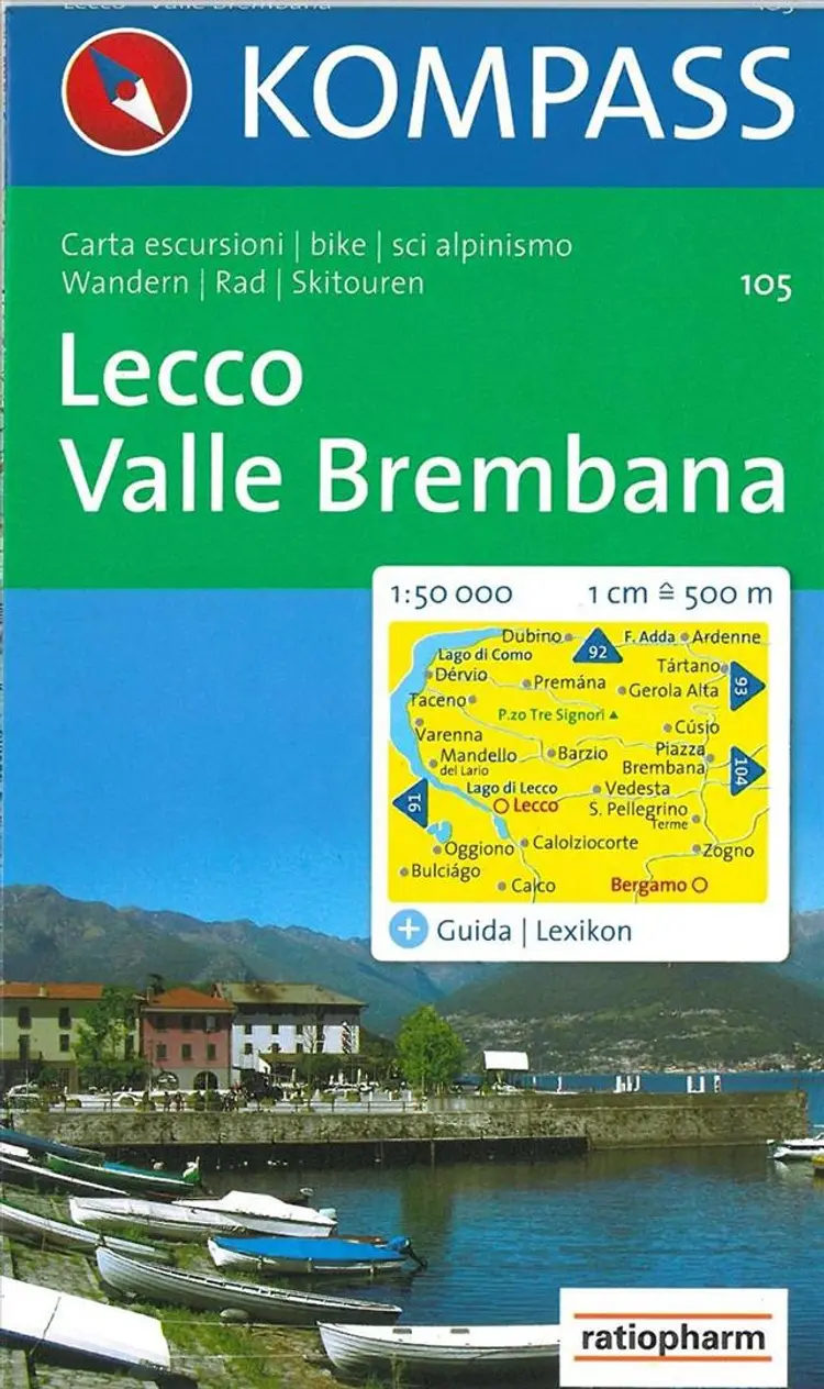 Lecco-Valle brembana, kompass wanderkarte 105