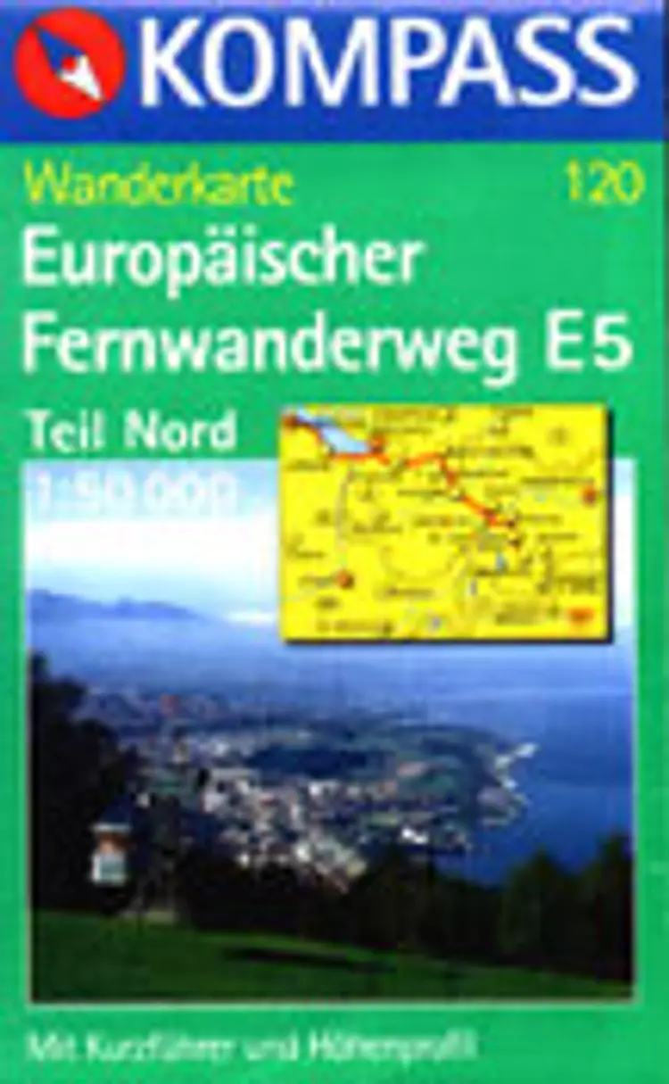 Europäischer Fernwanderweg E5, Teil Nord, Kompass Wanderkarte 120