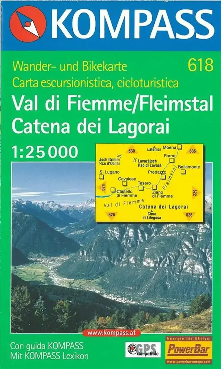 Fleimstal/Val di Fiemme/Catena di lagorai af Mair-Dumont/Kompass