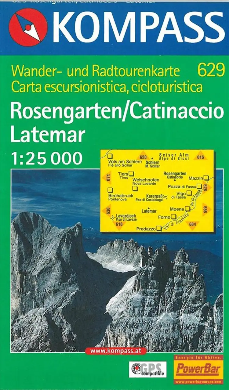 Rosengarten/Catinaccio-latemar af Mair-Dumont/Kompass