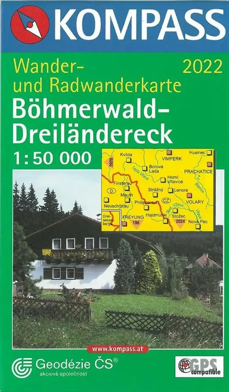 Böhmerwald-Dreiländereck, Kompass Wander- u. Radwanderkarte 2022