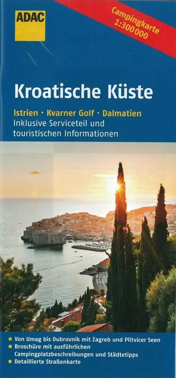 Kroatische Küste: Istrien, Kvarner Golf, Dalmatien, ADAC CampingKarte af ADAC Verlag