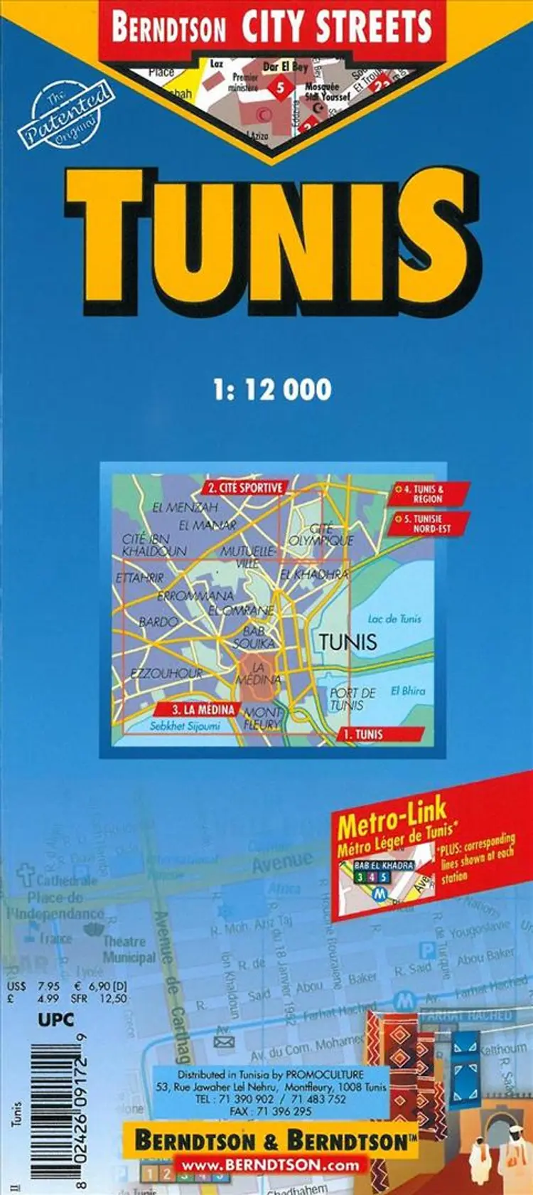 Tunis (lamineret), Berndtson City Map