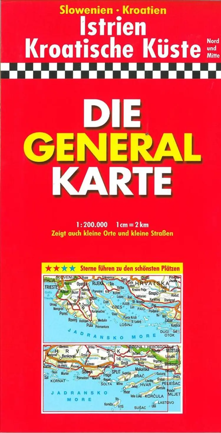Kroatien Generalkarte Blad 1: Istrien, Dalmatinische Küste Mitte u. Nord