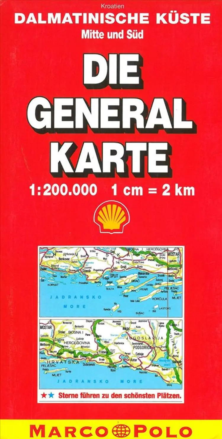 Kroatien Generalkarte Blad 2: Dalmatinische Küste Mitte u. Süd