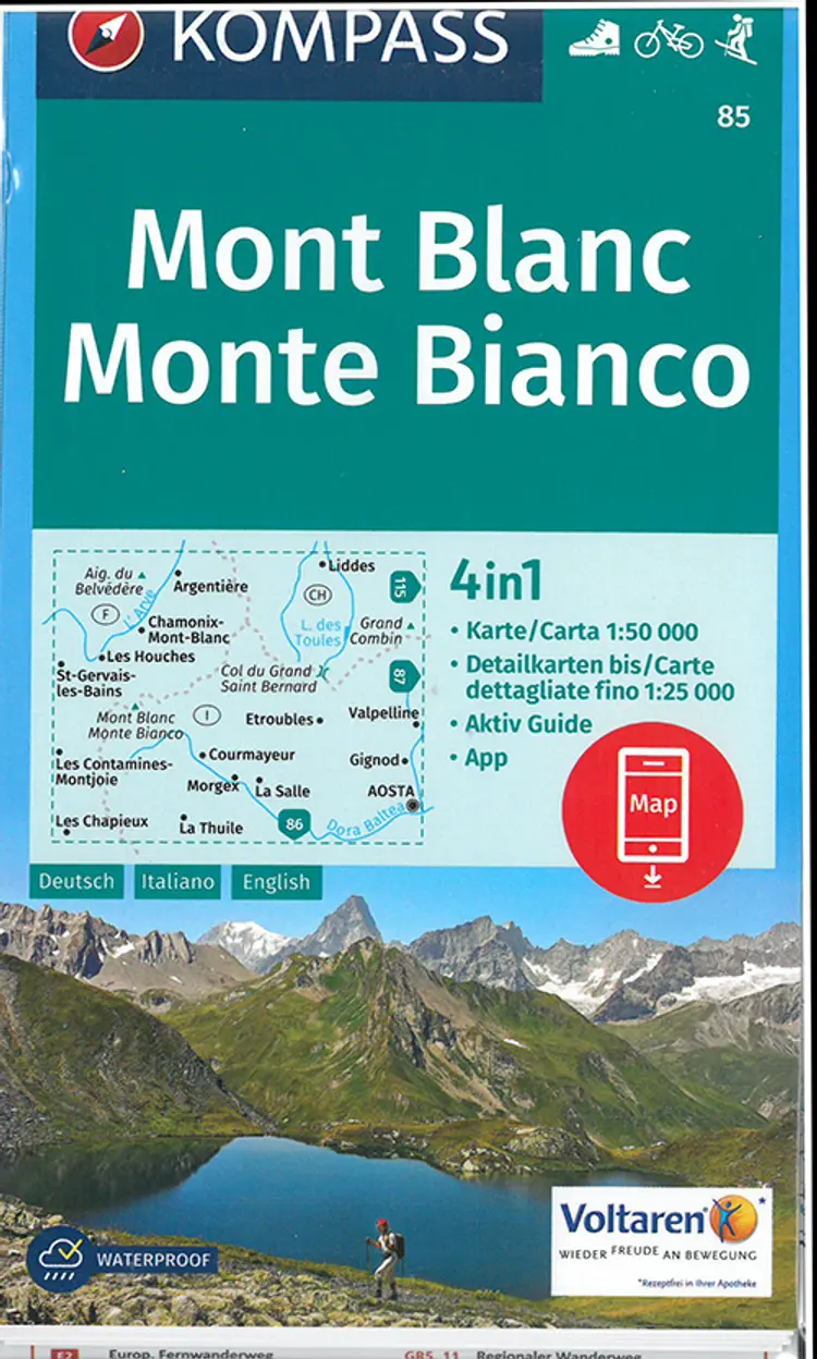 Mont Blanc Monte Bianco af Mair-Dumont/Kompass