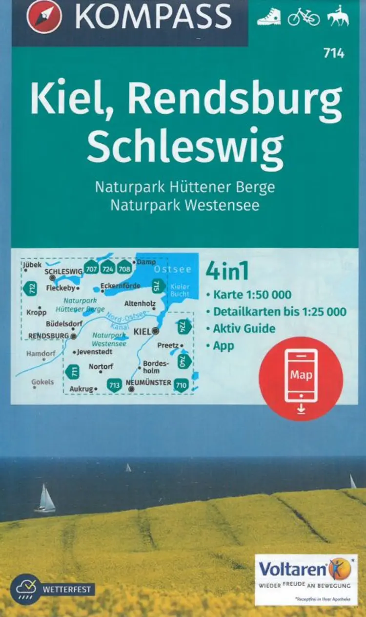 Kiel, Rendsburg Schleswig: Hüttener Berge, Westensee af Mair-Dumont/kompass