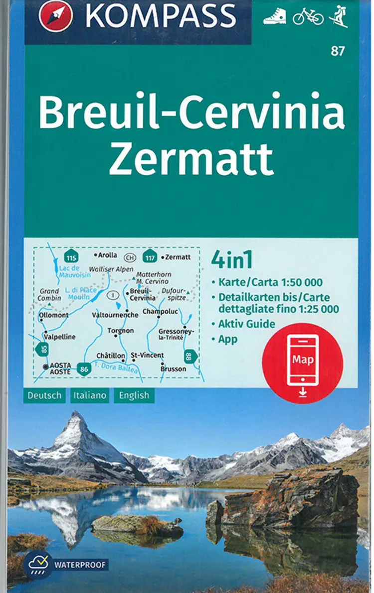 Breuil-Cervinia Zermatt af Mair-Dumont/Kompass