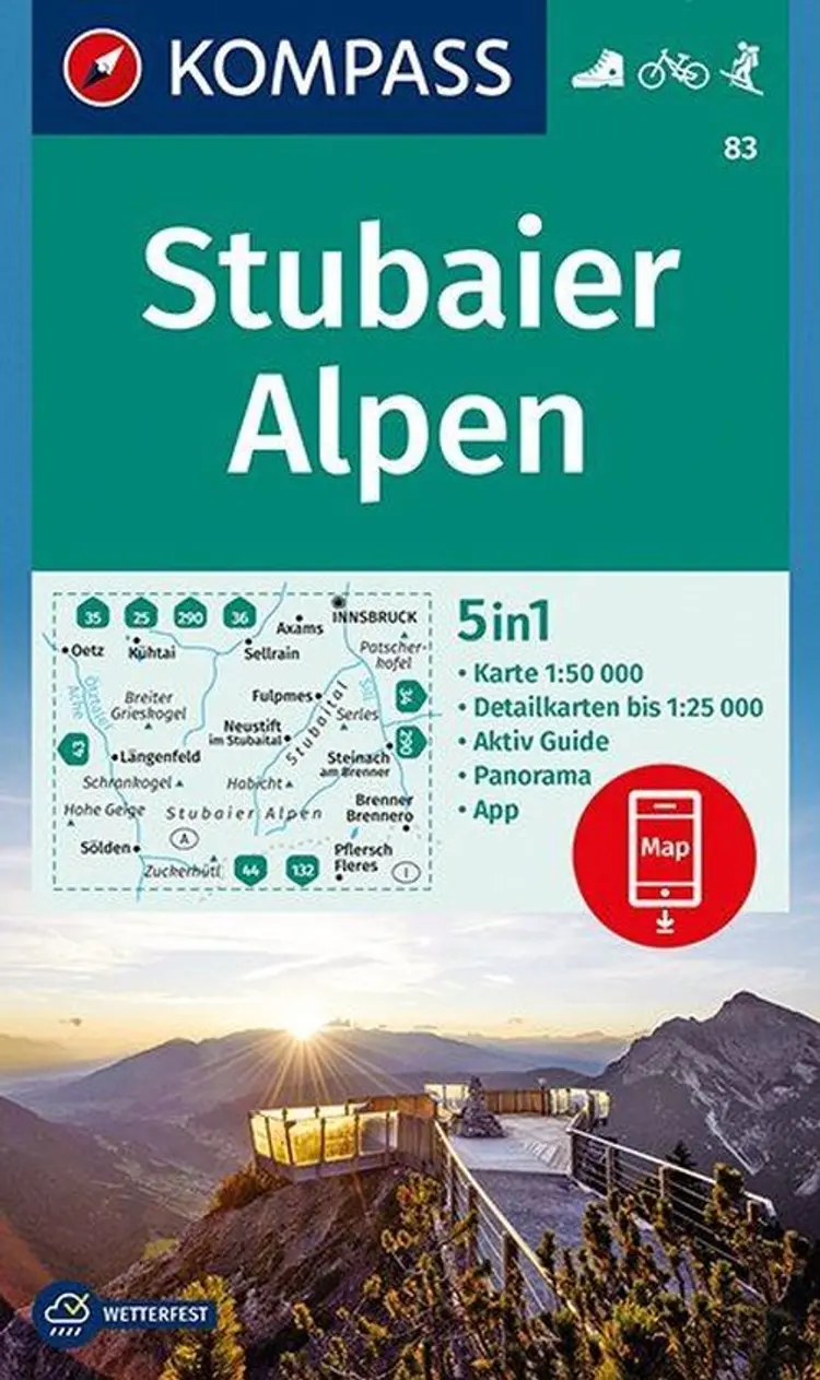 Stubaier Alpen af Mair-Dumont/Kompass