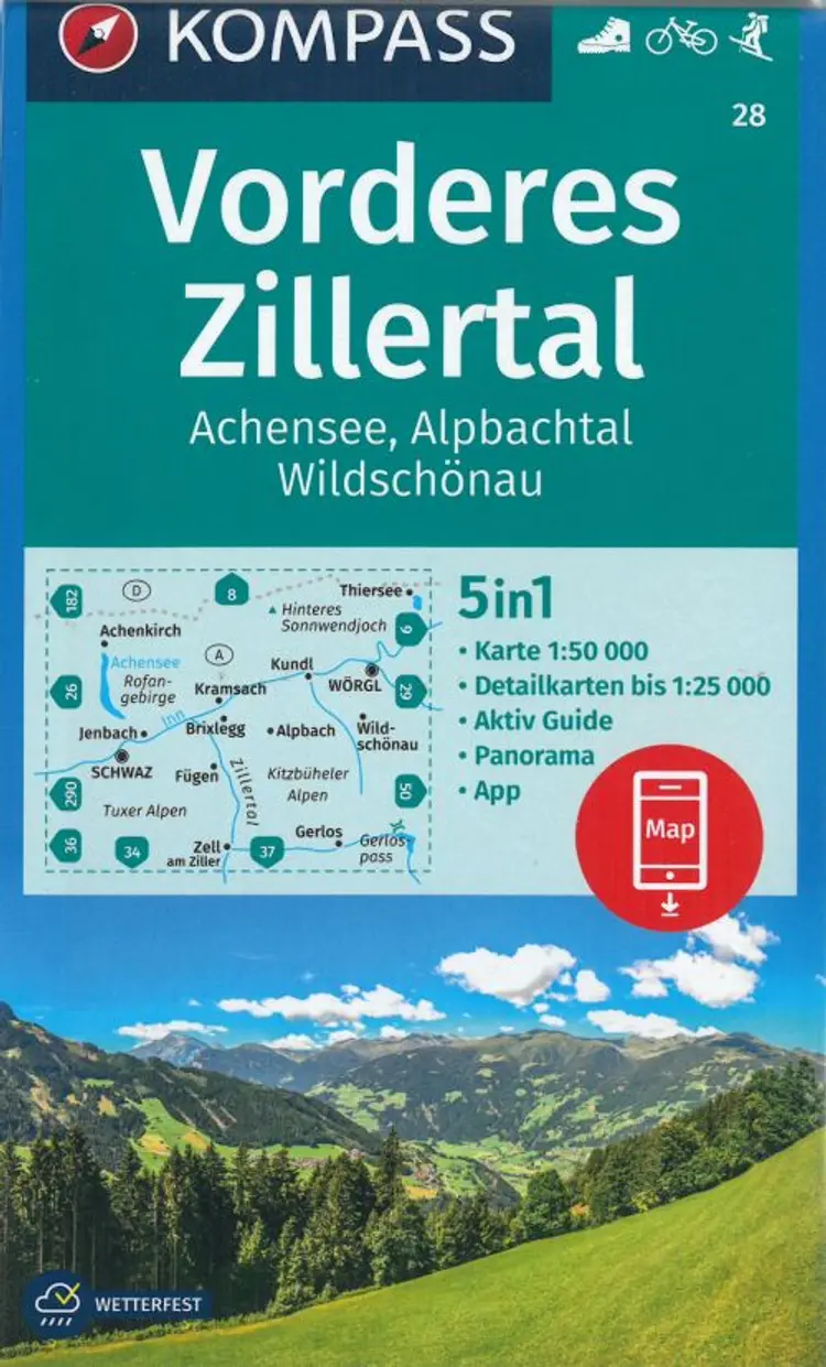 Vorderes Zillertal: Achensee, Alpbachtal, Wildschönau af Mair-Dumont/Kompass