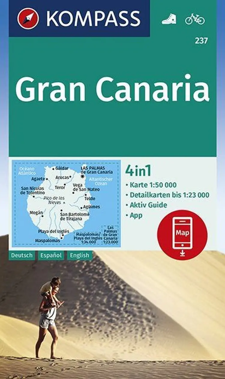 Gran Canaria: 4 in 1 Wanderkarte mit Aktiv Guide af Mair-Dumont/Kompass