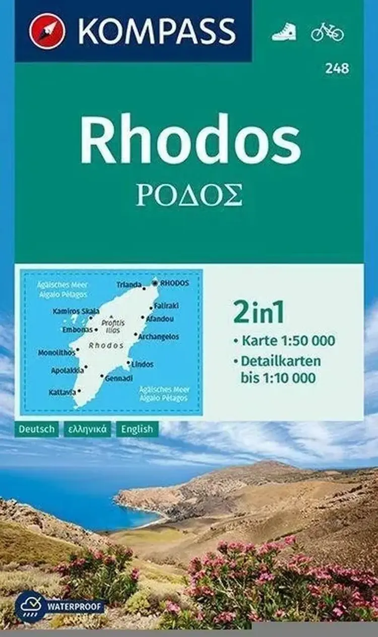 Kompass Wander + Radkarte Rhodos af Mair-Dumont/Kompass