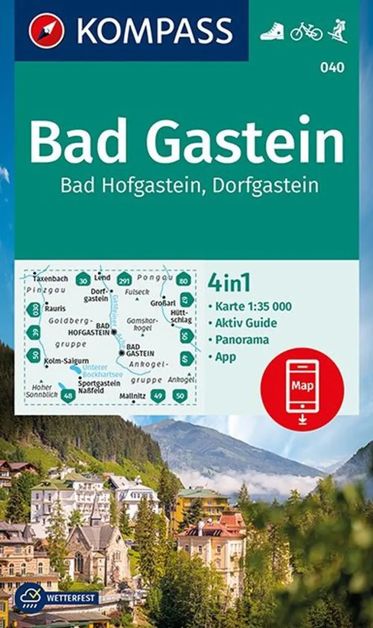 Bad Gastein, Bad Hofgastein, Dorfgastein af Mair-Dumont/Kompass