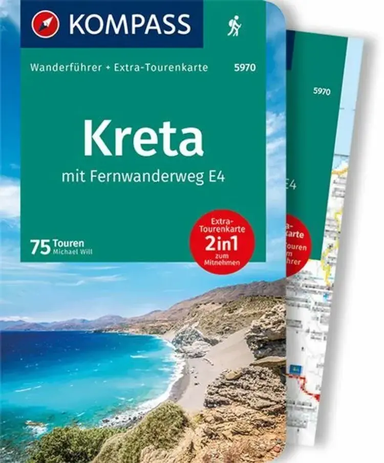 Kreta mit Weitwanderweg E4 Wanderführer + Tourenkart af Mair-Dumont/Kompass