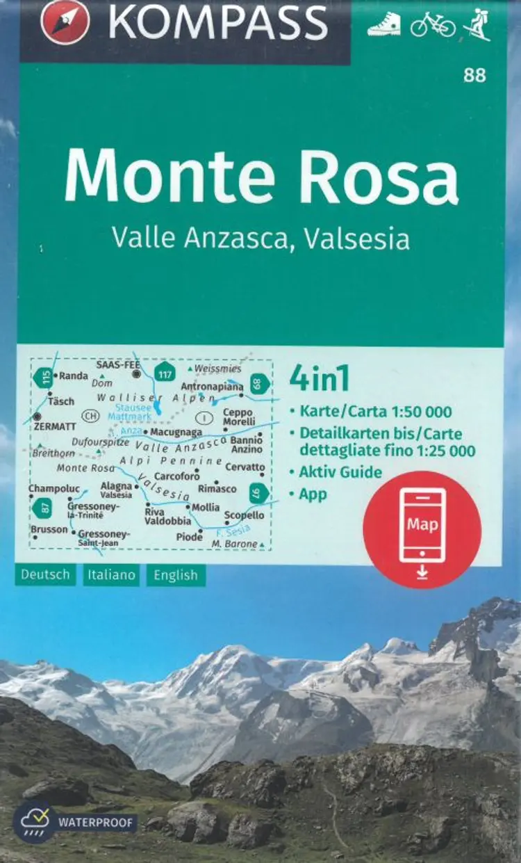 Monte Rosa af Mair-Dumont/Kompass