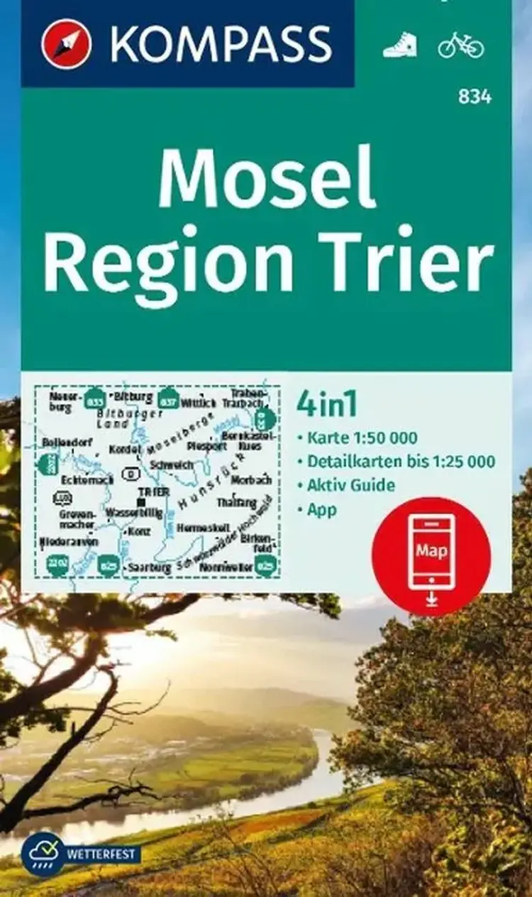 Kompass Wander- und Radkarte 834: Mosel Region Trier af Mair-Dumont/Kompass