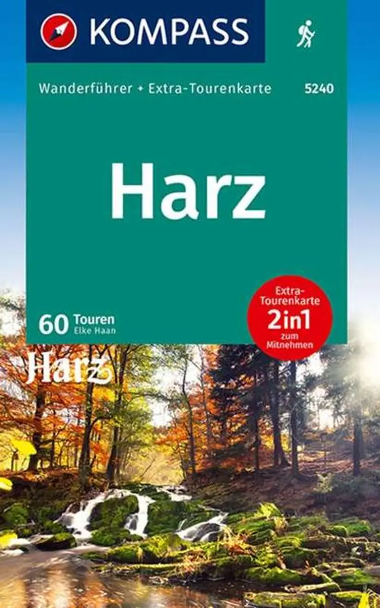 Harz: Wanderführer mit Extra-Tourenkarte af Kompass