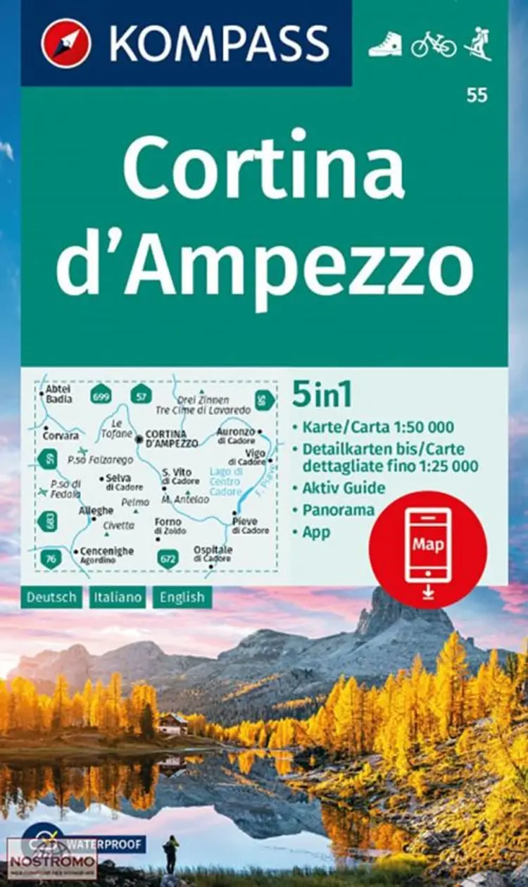 Cortina d'Ampezzo, Kompass Wandern/Rad/Skitouren 55 af Mair-Dumont/Kompass