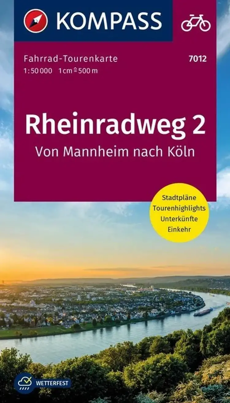 Rheinradweg 2: Von Mannheim nach Köln, Kompass Fahrrad-Tourenkarte 7012 af Mair-Dumont/Kompass