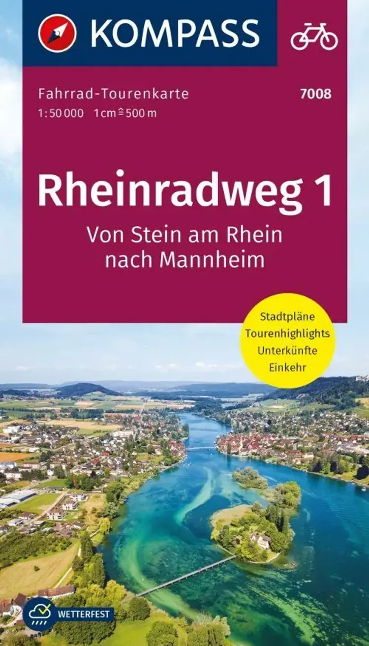 Rheinradweg 1: Vom Stein am Rhein (Bodensee) nach Mannheim af Mair-Dumont/Kompass