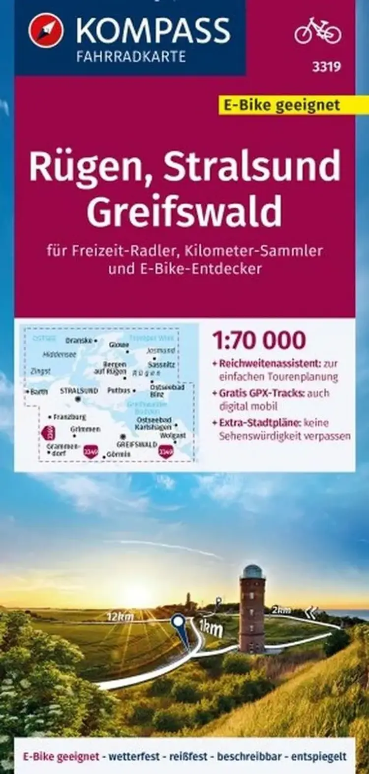 Kompass Fahrradkarte 3319: Rügen, Stralsund, Greifswald af Mair-Dumont/Kompass